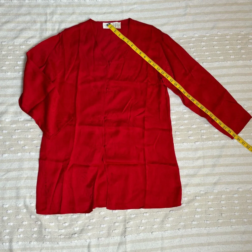 Victoria Secret gold label vintage 100% silk red pajama dress/ robe size medium - Picture 13 of 13